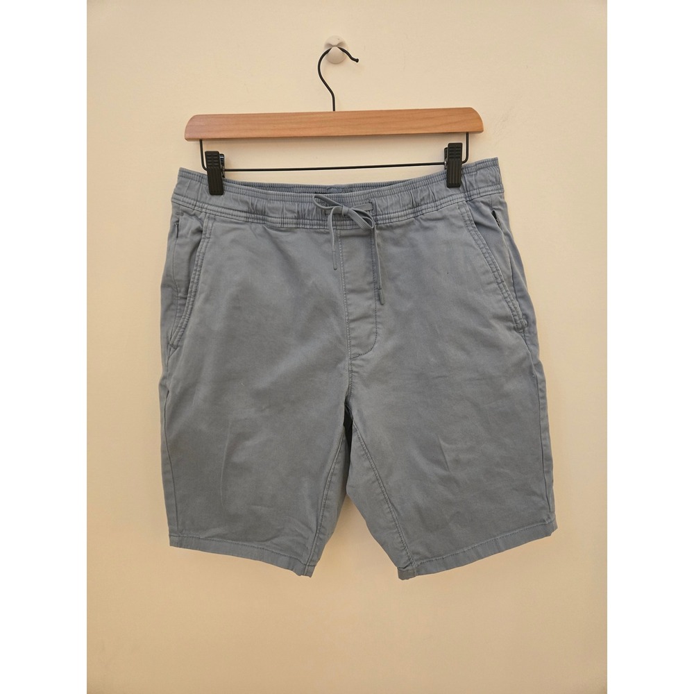 Hollister Mens Jogger Shorts Grey Blue Advanced Stretch Drawstring Size M